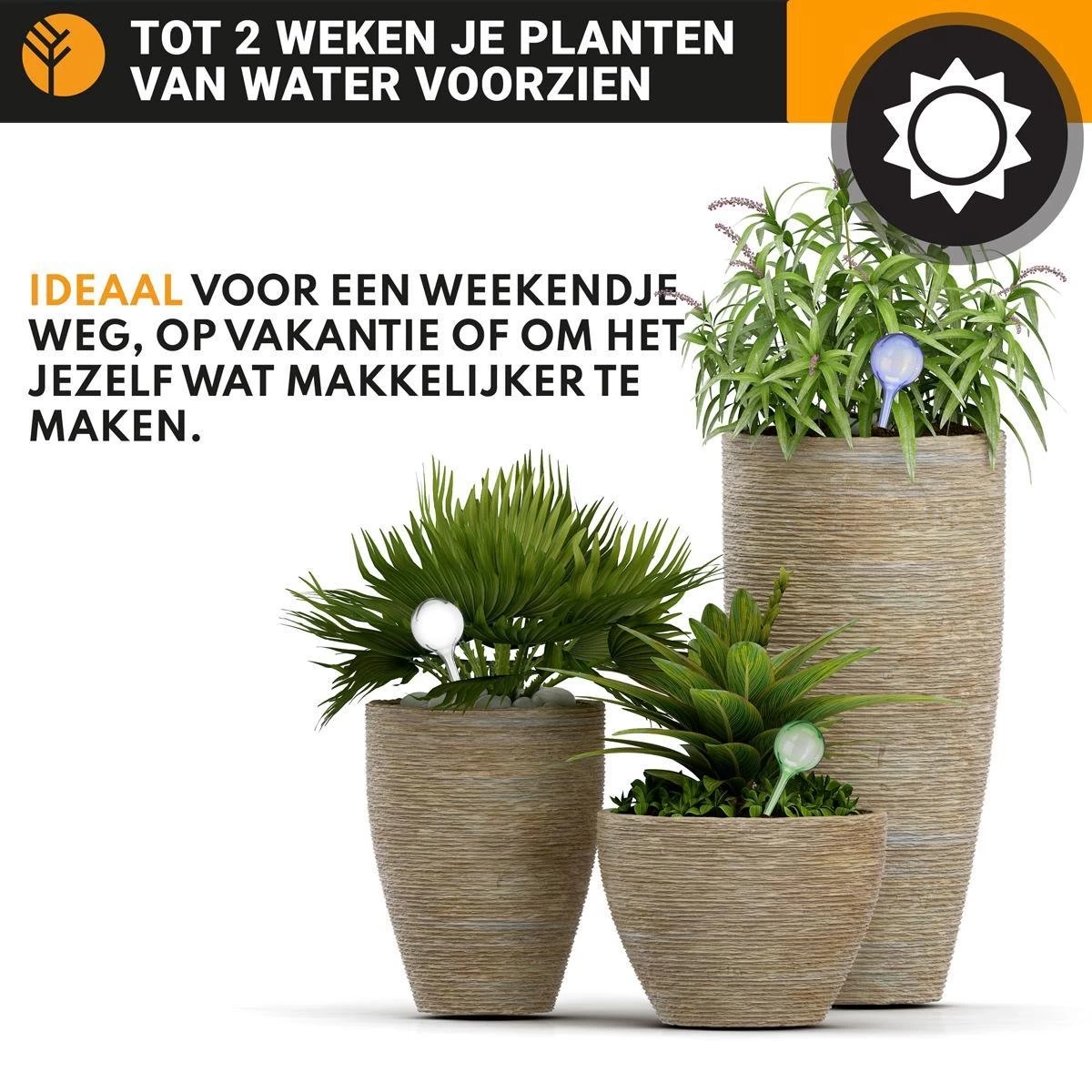 Waterdruppelaar Set Van 6 Stuks Voor Planten – 27 CM – Automatisch Watergeefsysteem Voor Kamerplanten – Planten Watergever Met Druppelsysteem – Waterbol - Afbeelding 3