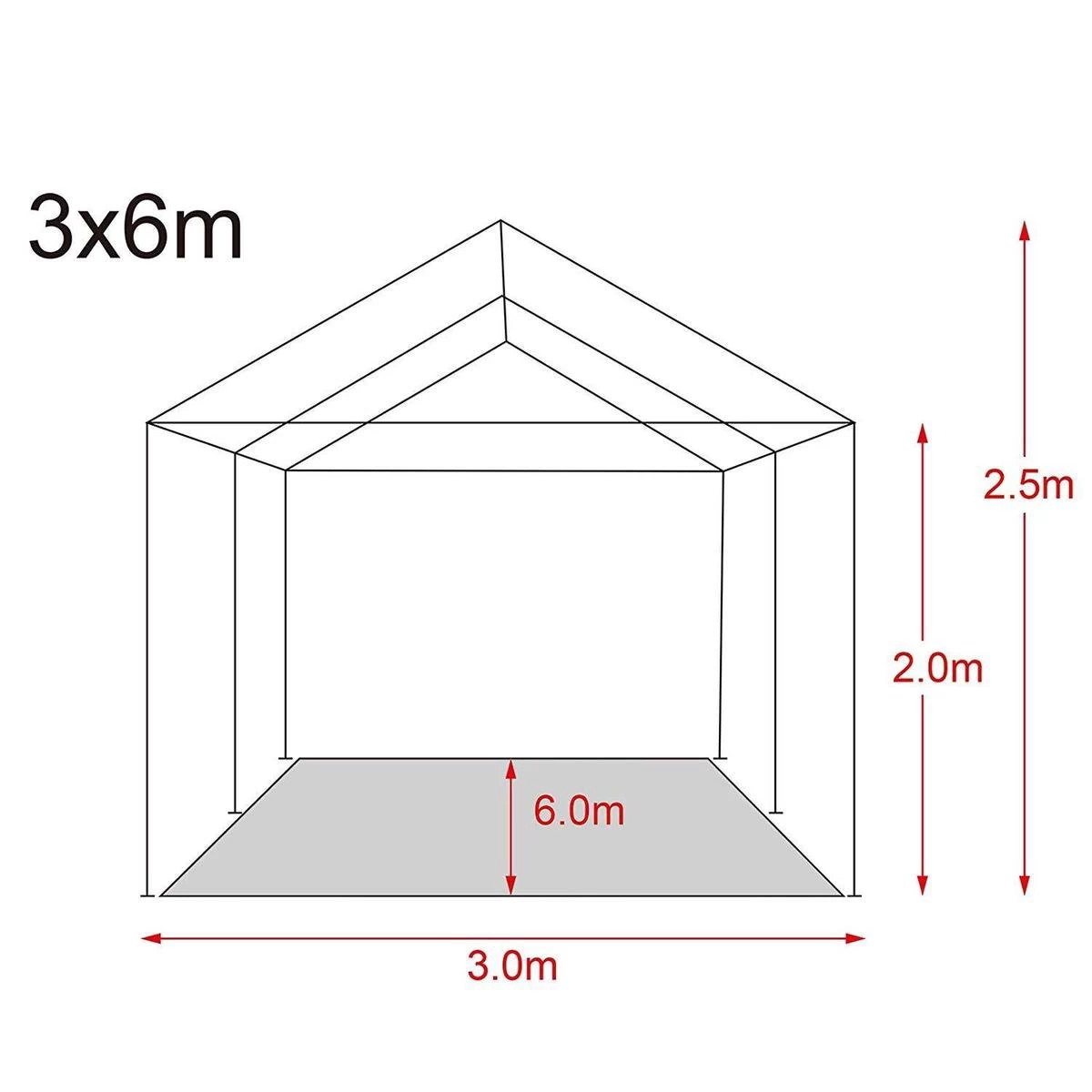MaxxGarden Partytent - Paviljoen - 3x6m - Incl. Zijwanden - Waterdicht - Wit - Afbeelding 3