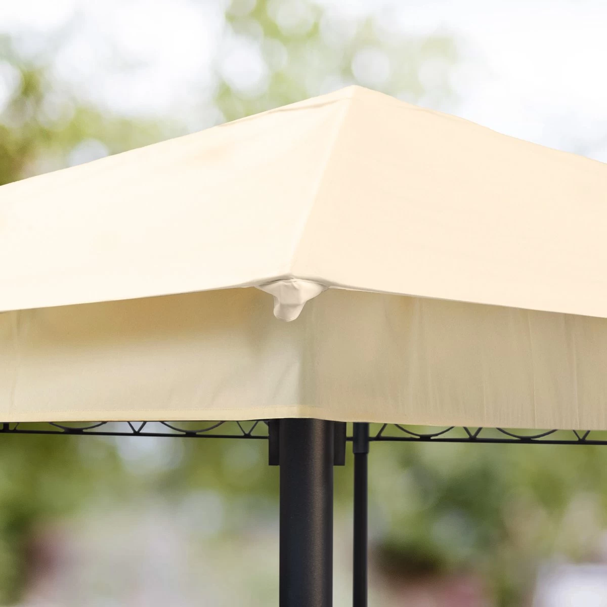 Tuinpaviljoen 3x3 M Waterdicht Paviljoen Met 4 Zijwanden Tuintent Ca. 180 G/m² Dakzeil In Crème Partytent - Afbeelding 11