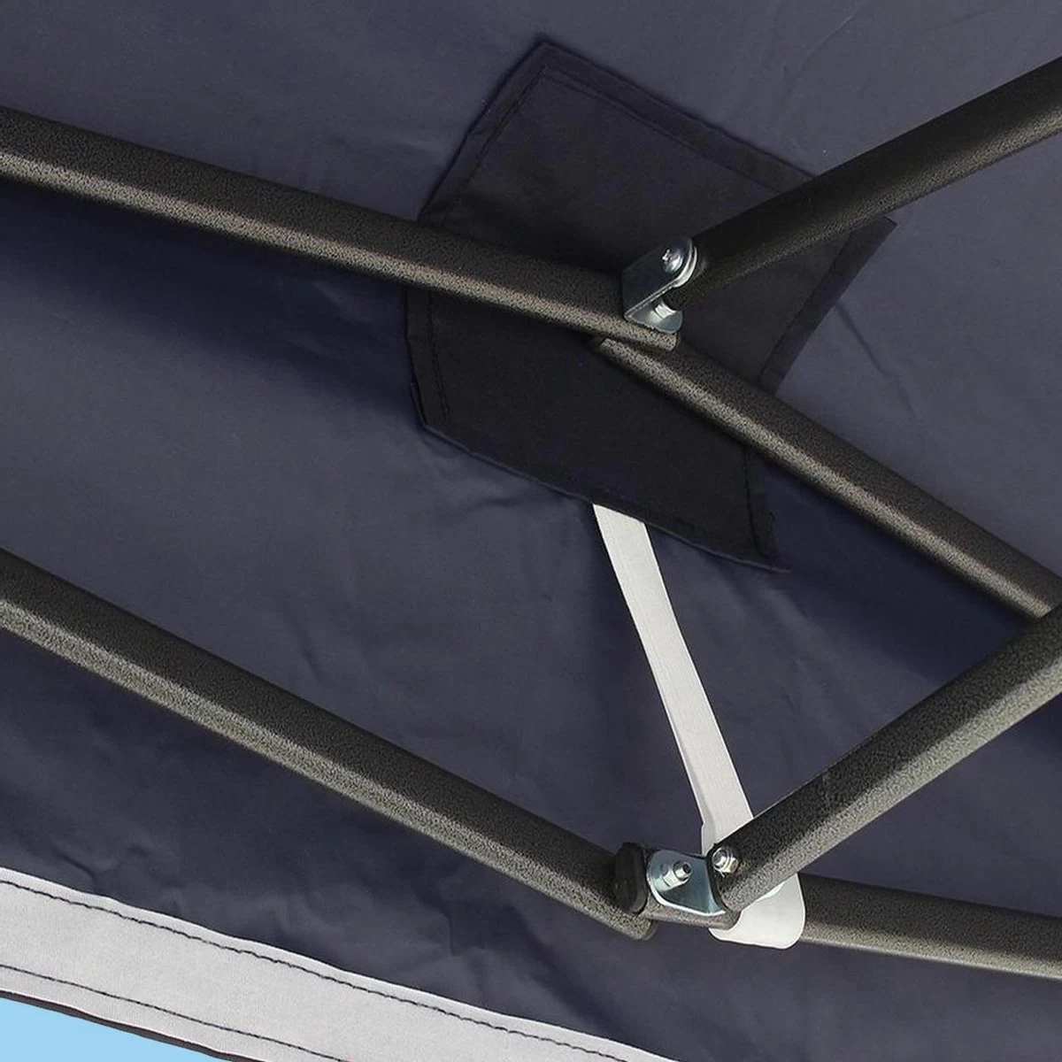 LifeGoods Partytent - 3x3 M - Easy Up - Opvouwbaar - Waterdicht - Draagtas Met Wieltjes - Donkerblauw - Afbeelding 6