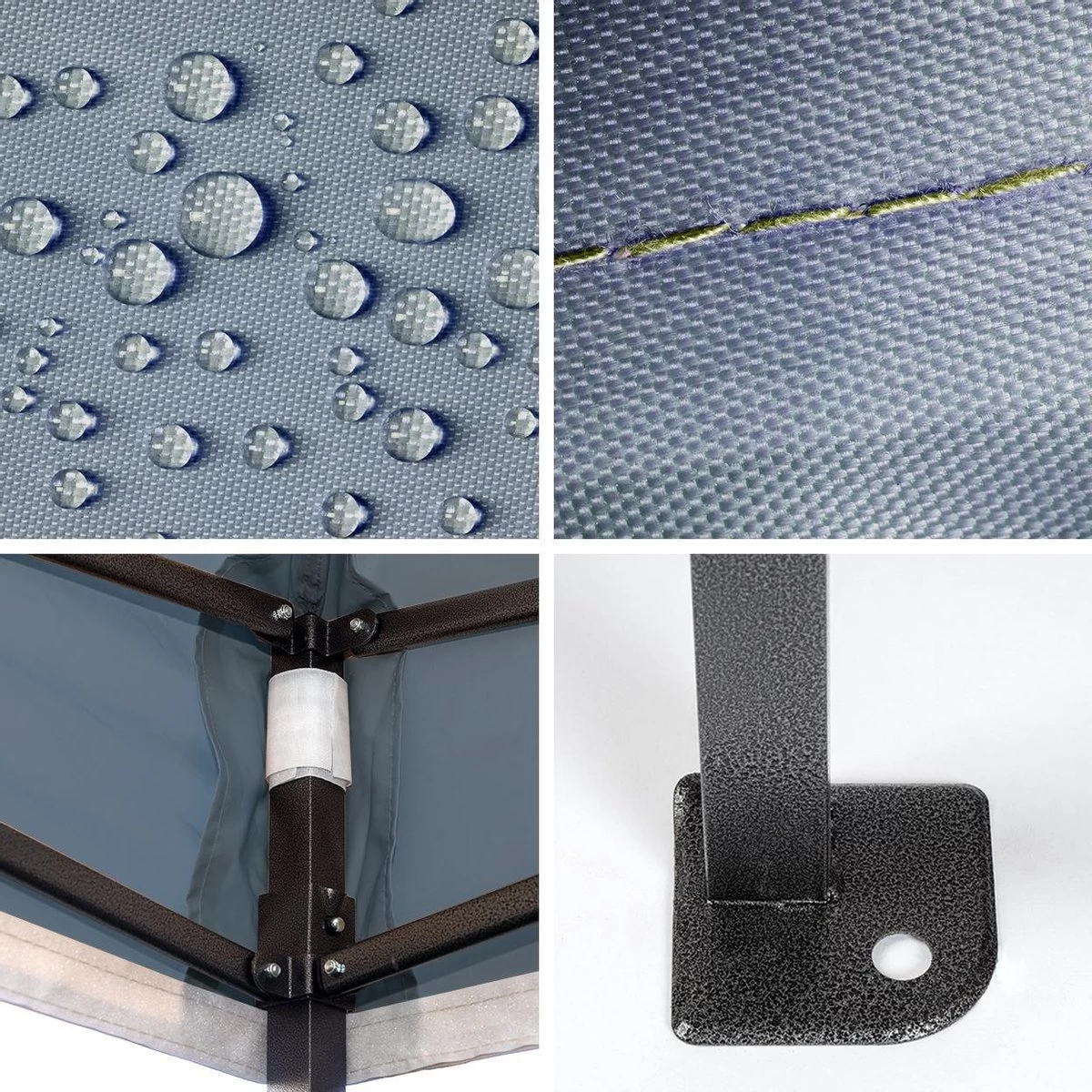 LifeGoods Partytent - 3x3 M - Easy Up - Opvouwbaar - Waterdicht - Draagtas Met Wieltjes - Donkerblauw - Afbeelding 8