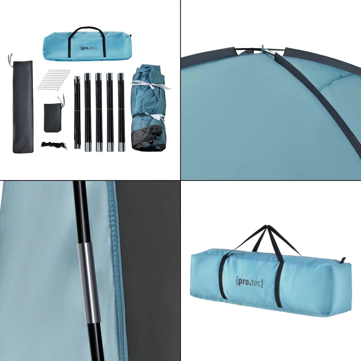 Pro-Tec Paviljoen Grästorp Met LED-verlichting 345x345x247 Cm Lichtblauw - Afbeelding 3