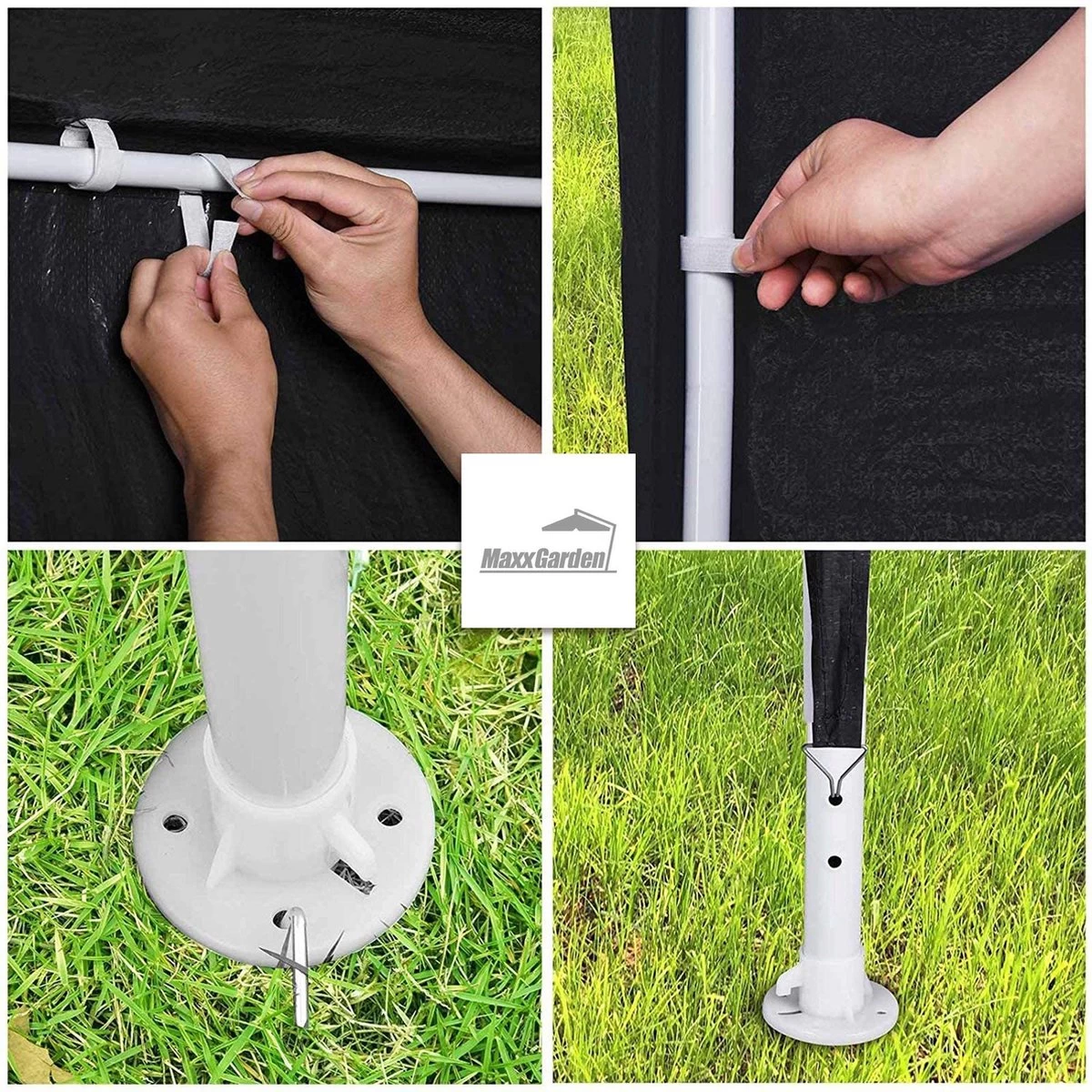 MaxxGarden Partytent - Paviljoen - 3x3 - Waterdicht - Zwart - Afbeelding 2