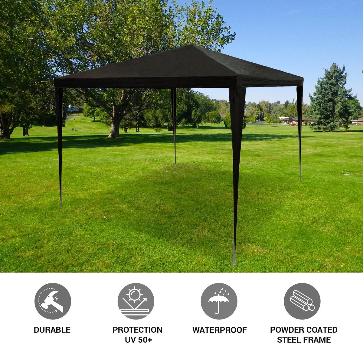 MaxxGarden Partytent - Paviljoen - 3x3 - Waterdicht - Zwart - Afbeelding 4