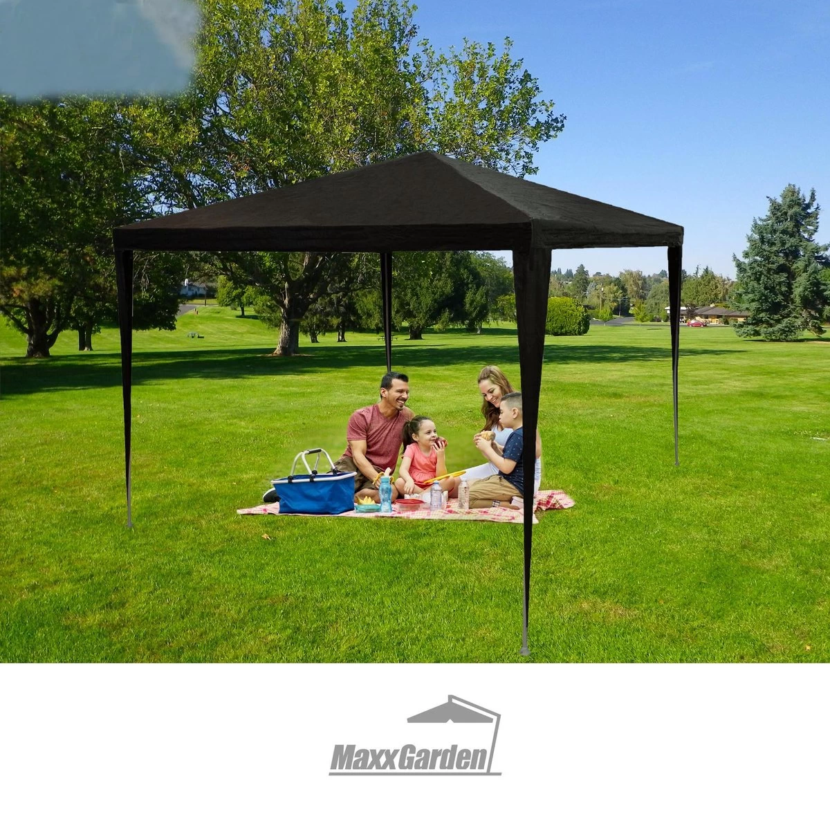 MaxxGarden Partytent - Paviljoen - 3x3 - Waterdicht - Zwart - Afbeelding 6
