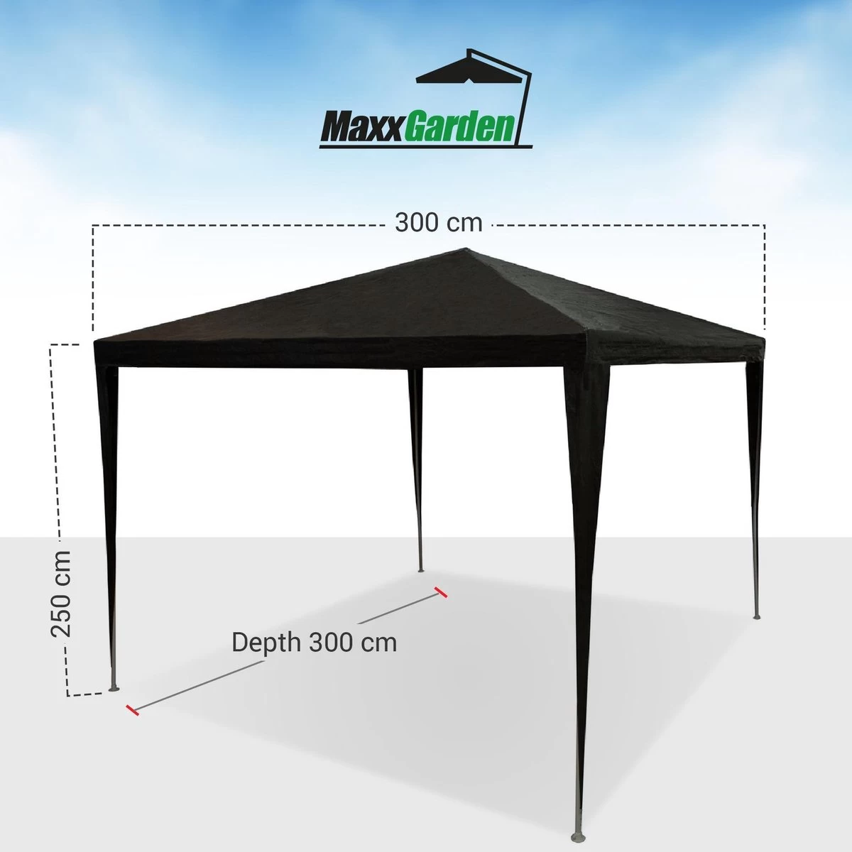 MaxxGarden Partytent - Paviljoen - 3x3 - Waterdicht - Zwart - Afbeelding 7
