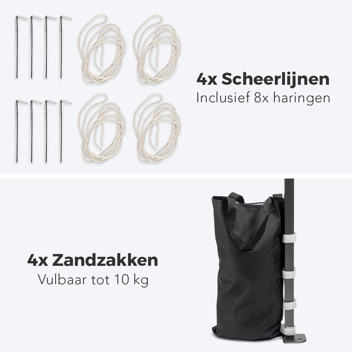 LifeGoods Partytent - 3x3 M - Easy Up - Opvouwbaar - Waterdicht - Draagtas Met Wieltjes - Beige - Afbeelding 3