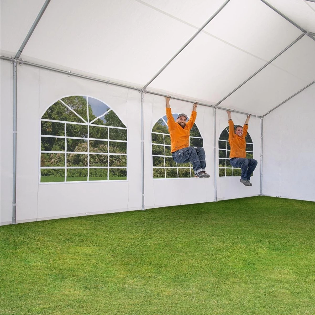 Hoogwaardige Partytent 3x6 M Van 240 G/m² PE Zeil Tuintent Feesttent Waterdicht In Wit - Afbeelding 3