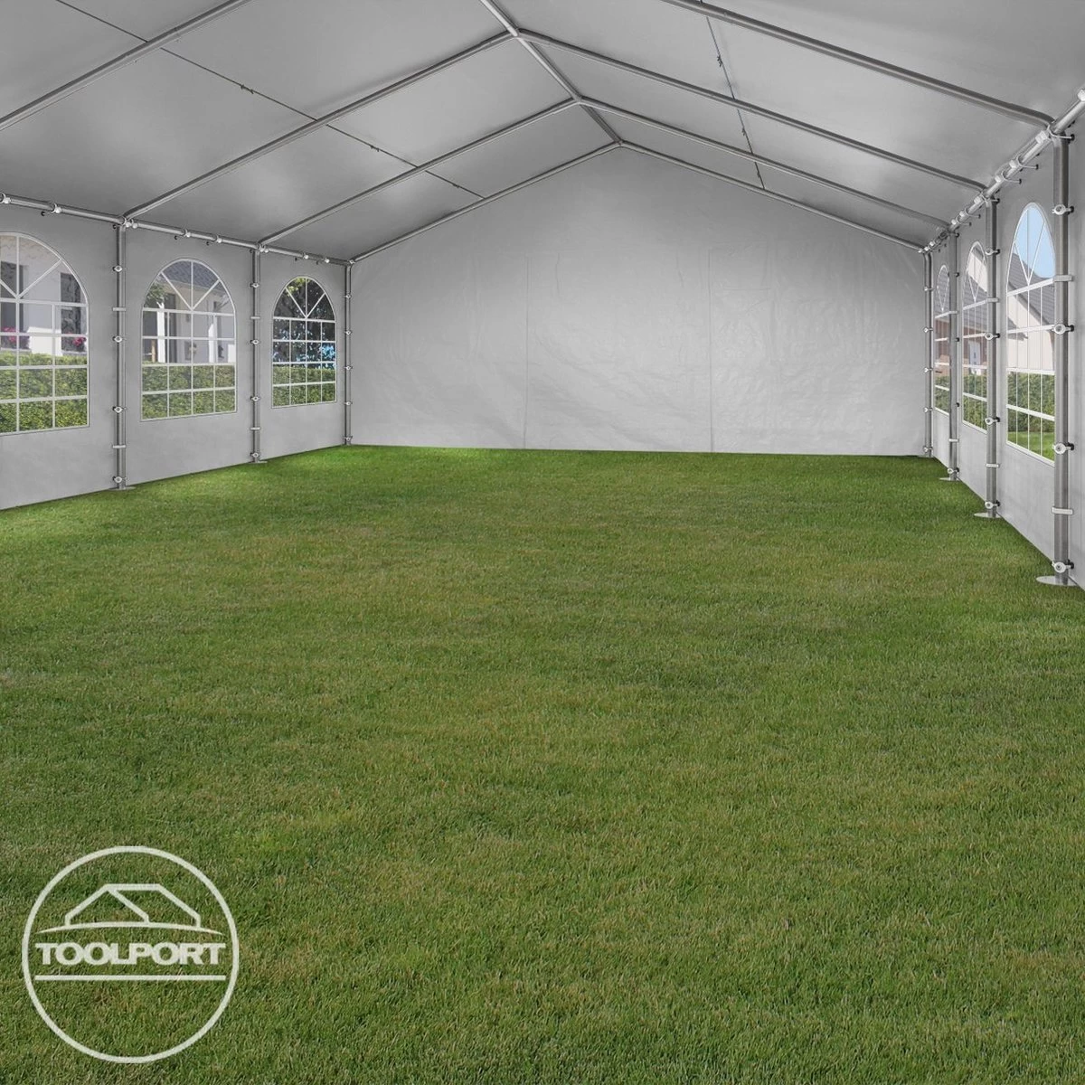 Hoogwaardige Partytent 3x6 M Van 240 G/m² PE Zeil Tuintent Feesttent Waterdicht In Wit - Afbeelding 6