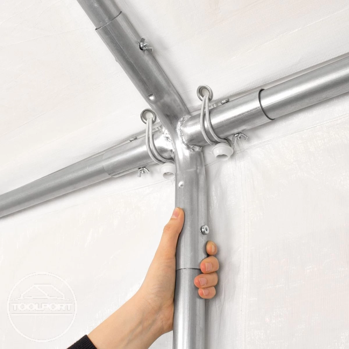 Hoogwaardige Partytent 3x6 M Van 240 G/m² PE Zeil Tuintent Feesttent Waterdicht In Wit - Afbeelding 9