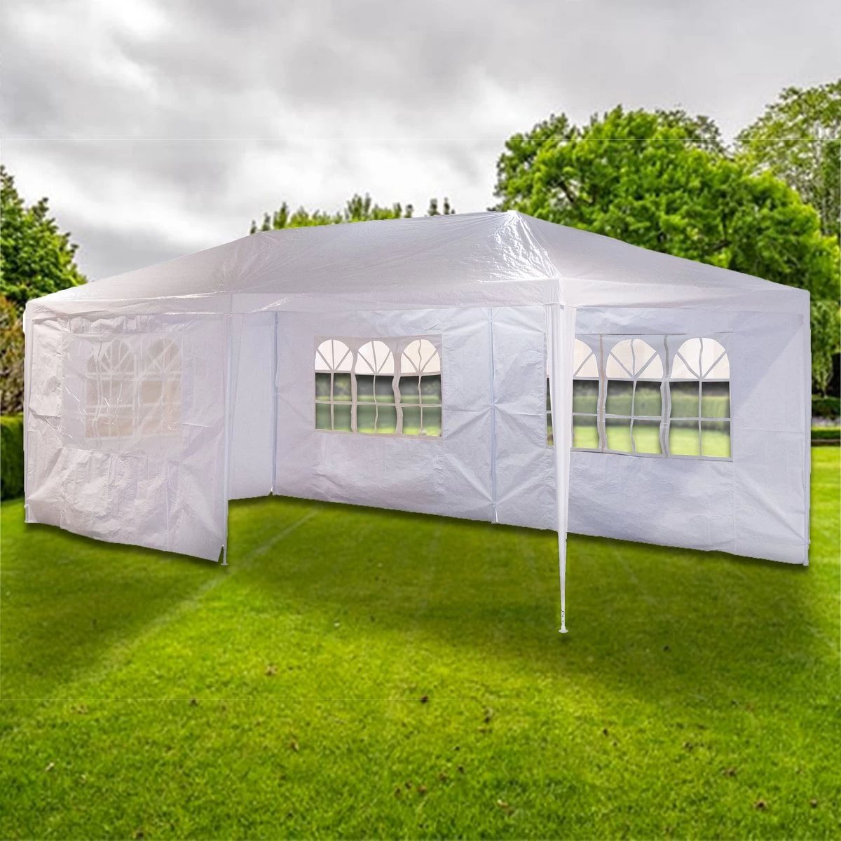 MaxxGarden Partytent - Paviljoen - 300 X 600 X 250 Cm - Met Zijwanden - Waterdicht Pro - 32mm Buizen – Wit - Afbeelding 6