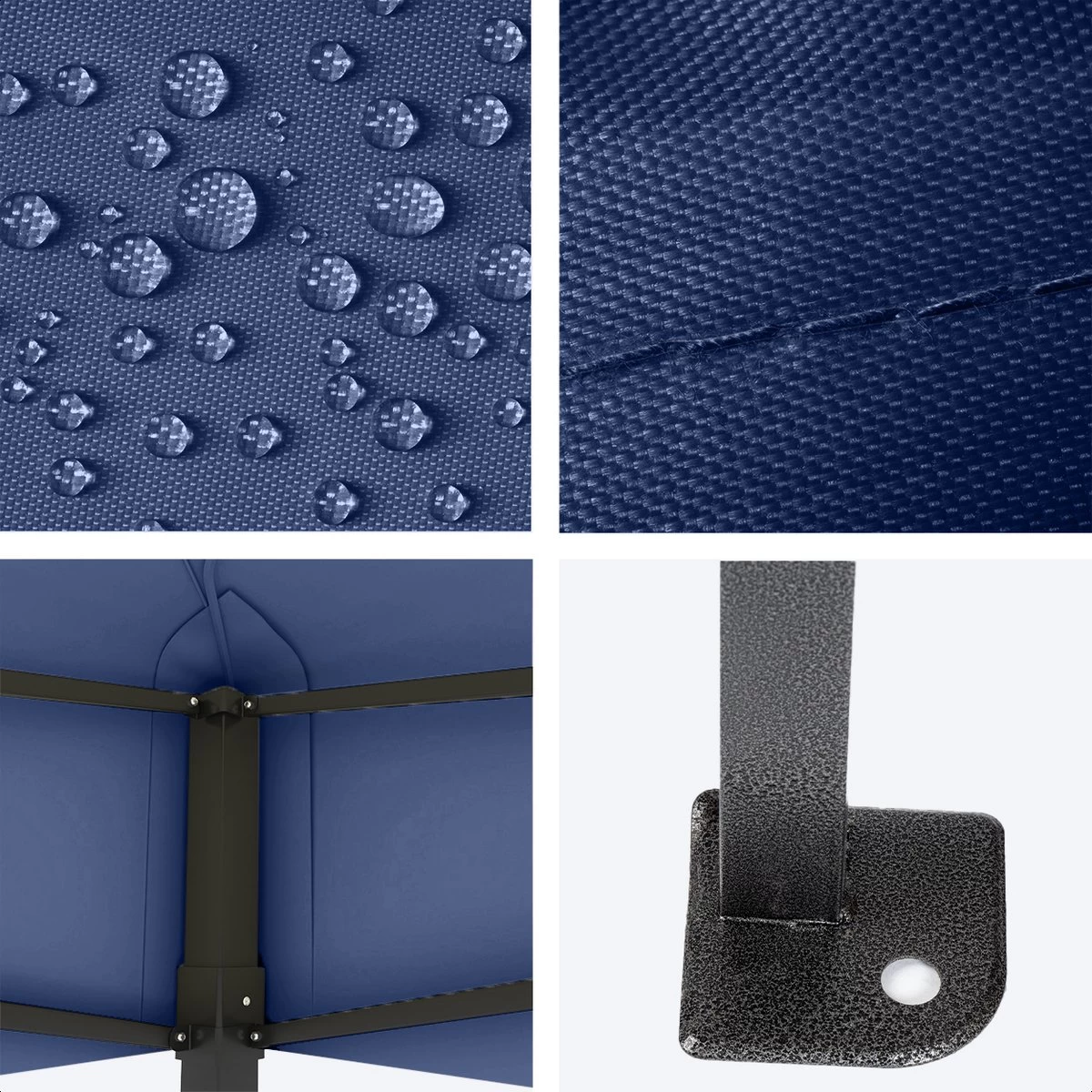 LifeGoods Partytent - 3x4.5 M - Zijwanden - Easy Up - Opvouwbaar - Waterdicht - Draagtas Met Wieltjes - Donkerblauw - Afbeelding 3