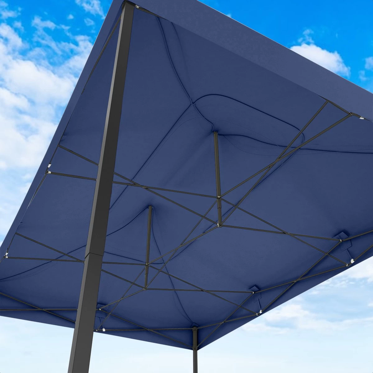 LifeGoods Partytent - 3x4.5 M - Zijwanden - Easy Up - Opvouwbaar - Waterdicht - Draagtas Met Wieltjes - Donkerblauw - Afbeelding 7