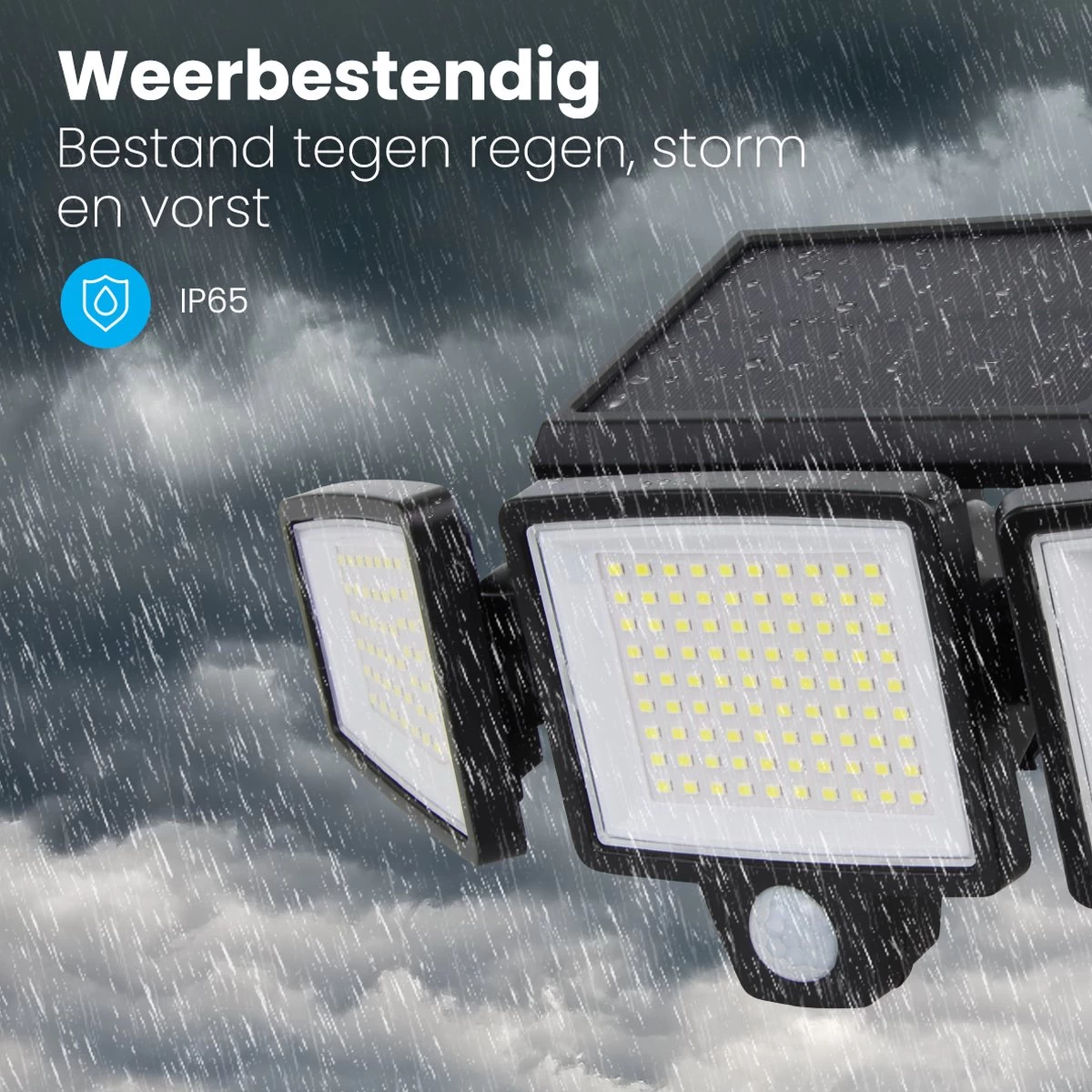 Auronic Buitenlamp - Zonne-energie - Bewegingssensor - 210 LED's Wandlamp - Tuinverlichting - IP65 - Zwart - 2 Stuks - Afbeelding 8