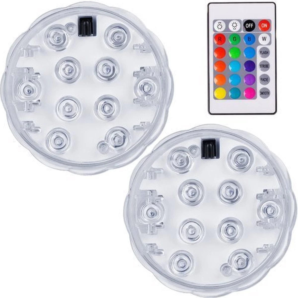 Draadloze Led Lampjes 2 Stuks Met Afstandsbediening- RGB- Dimbare Lampjes- Werkt Op Batterijen