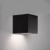 Set 4 Stuks LED Solar Cube Wandlamp Zwart Vierkant