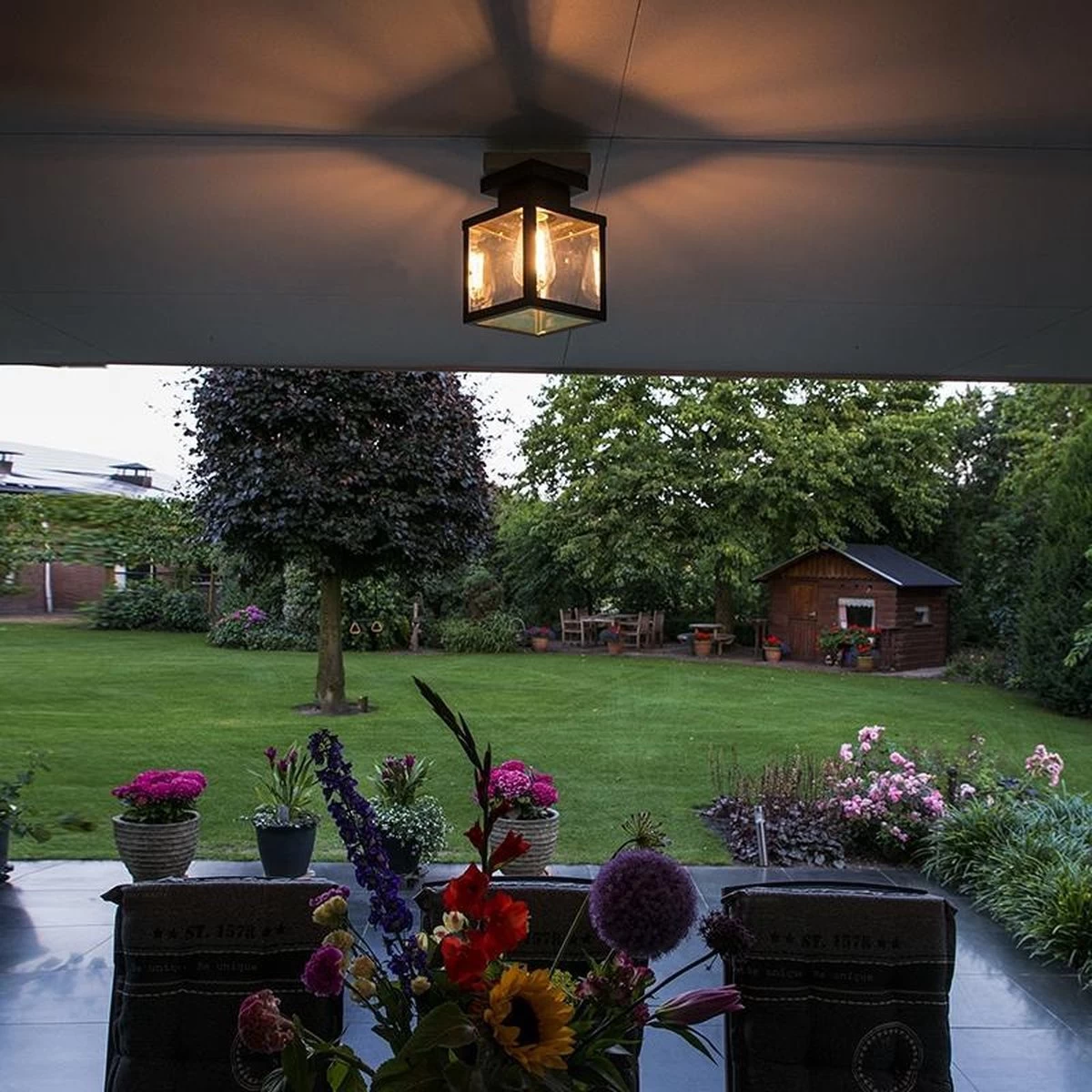 QAZQA Rotterdam - Moderne Plafondlamp Voor Buiten - 1 Lichts - L 160 Mm - Zwart - Buitenverlichting - Afbeelding 8