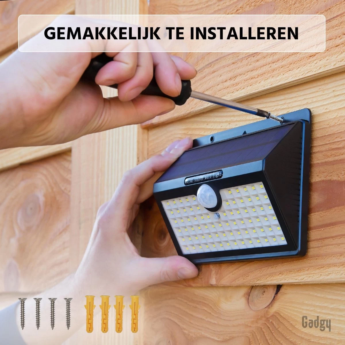 Gadgy Solar Buitenlamp Met Bewegingssensor - Wandlamp Set Van 2 - 78 Led's - Tuinverlichting Op Zonne-energie - IP45 Waterdicht Voor Tuin / Wand / Oprit - Afbeelding 7