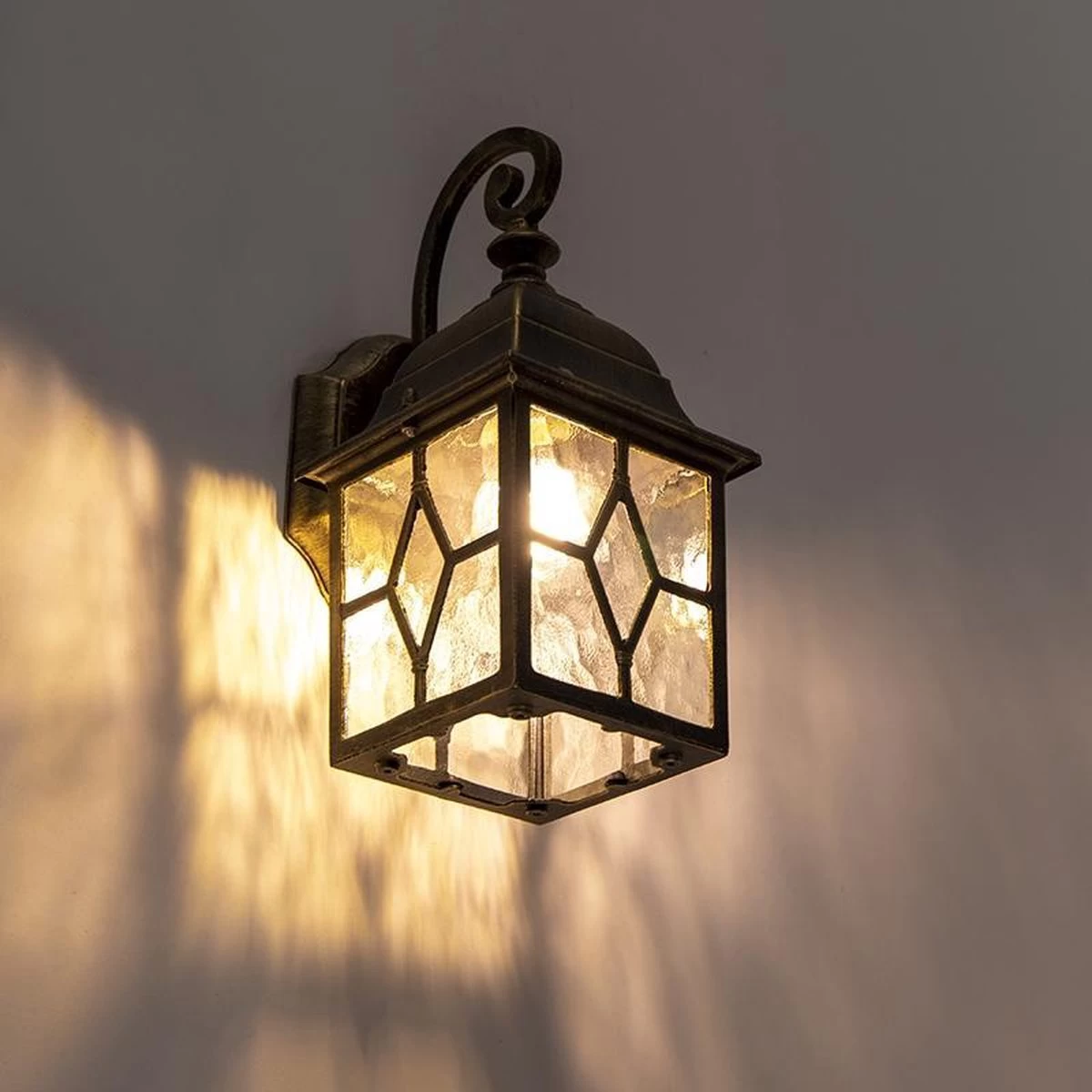 QAZQA Londen - Landelijke Wand Lantaarn Voor Buiten - 1 Lichts - D 180 Mm - Brons - Buitenverlichting - Afbeelding 7