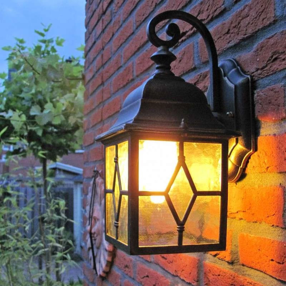 QAZQA Londen - Landelijke Wand Lantaarn Voor Buiten - 1 Lichts - D 180 Mm - Brons - Buitenverlichting - Afbeelding 11