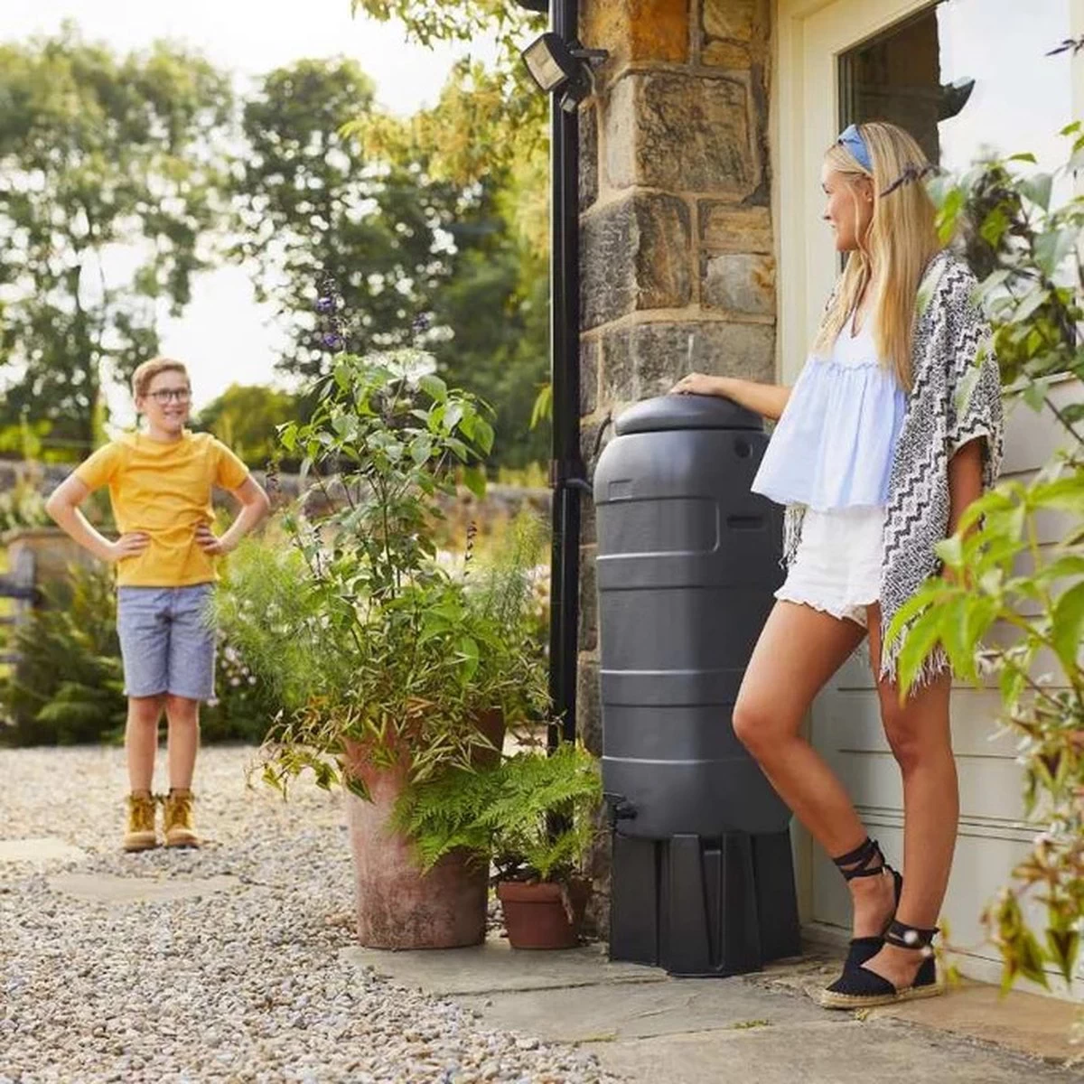 Harcostar Rainsaver Regenton 100 Liter Antraciet Met Vulautomaat En 3 Delige Voet - Afbeelding 6