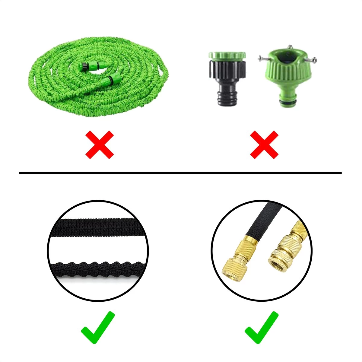 In Round Flexibele Tuinslang – 22,5 Meter – Sproeikop, Tuinslanghouder - Afbeelding 2