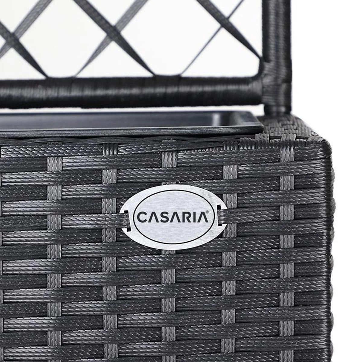Casaria Polyrattan Plantenbak - Met Klimoprek - 3 Bakken Zwart - Afbeelding 10