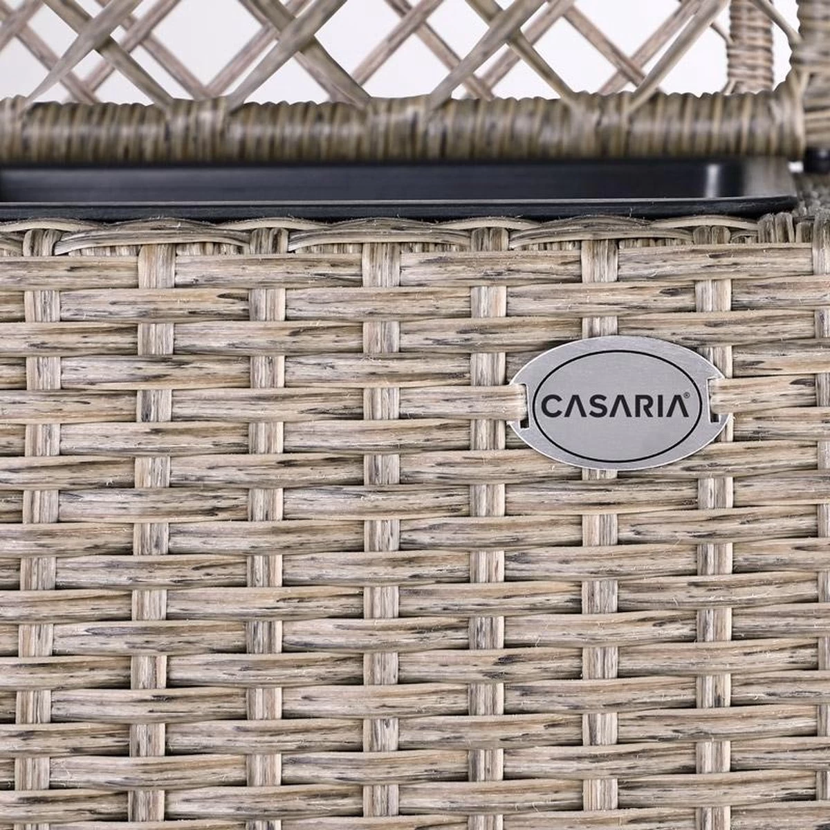 Casaria Polyrattan Bloembak – 3 Bakken Klimophek - Crème - Afbeelding 9
