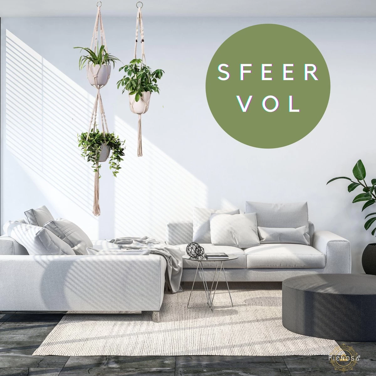 Plantenhanger Macrame Set Van 2 - Plantenhanger Met Ruimte Voor 3 Potten - Luxe Gevlochten Touw 100% Katoen - Duurzaam - Plantenbakken - Bloempotten - Macramé Stijl Hanger Voor Bloempotten - Hangpot - Fienosa - Afbeelding 4