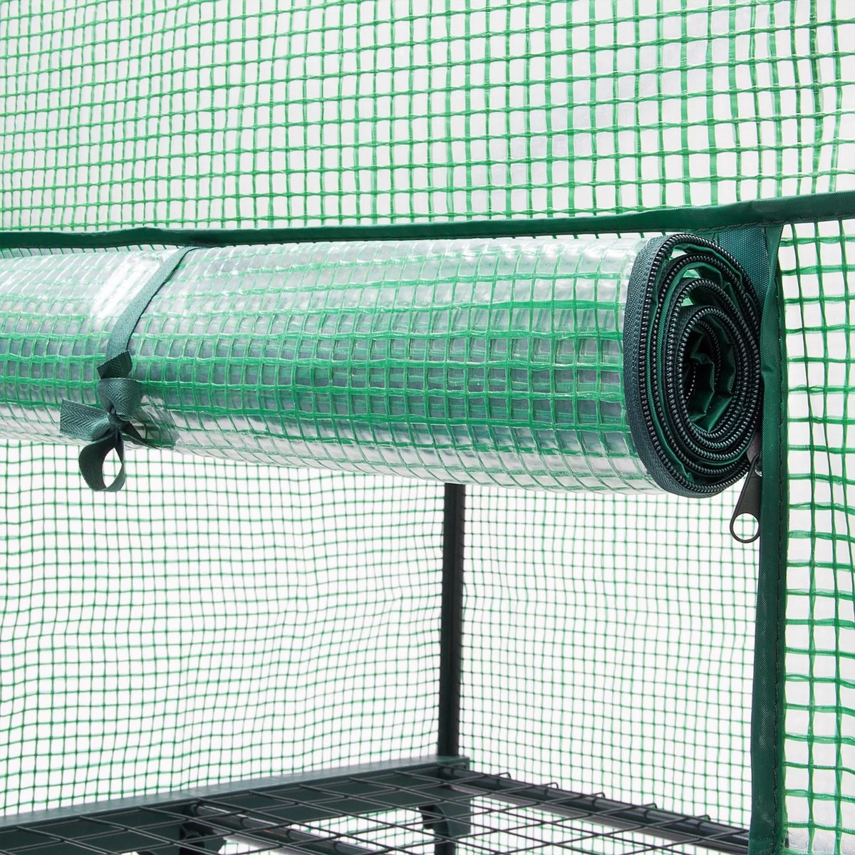 Relaxdays Kas Met Wielen - Tuinkas 3 Etages - Broeikas Kweekkas Tuin / Balkon 130 Cm Hoog - PE - Afbeelding 8