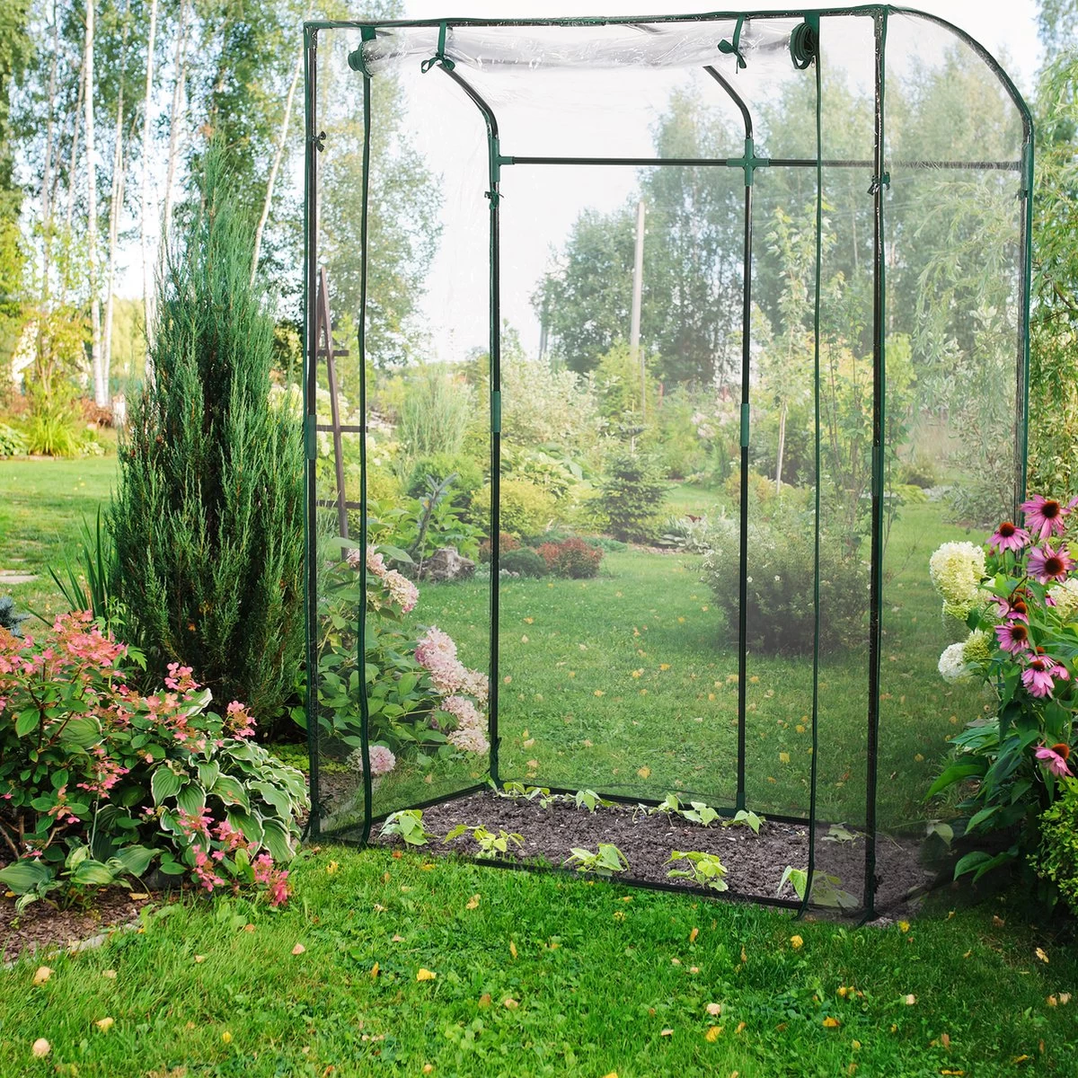 Relaxdays Tomatenkas 170 X 130 X 75 Cm - Folie Tuinkas - Grote Tomaten Kweekkas - Foliekas - Afbeelding 2