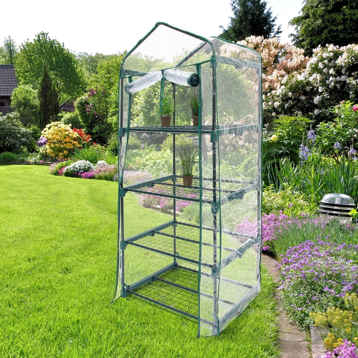 Relaxdays Tuinkas - Foliekas Balkon - Broeikas - Kweekkas - Verkrijgbaar In 3 Afmetingen - 4 - Afbeelding 3