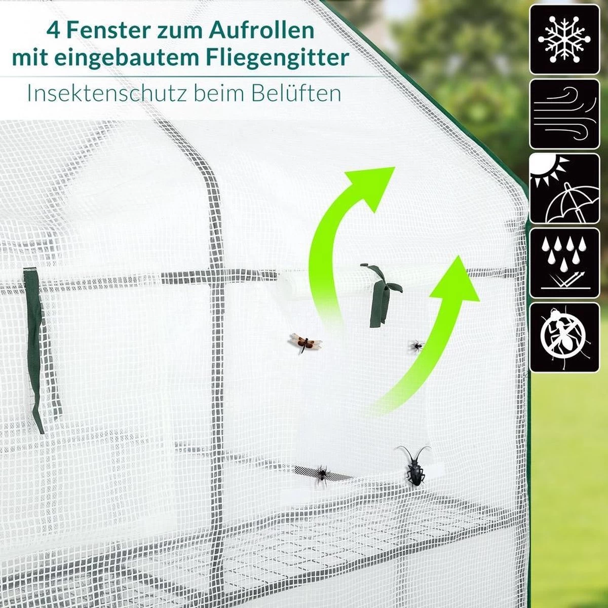 Gardebruk Kweekkas 2m² - 8 Legplanken & 4 Ramen - 195x143x143 Cm - Afbeelding 11