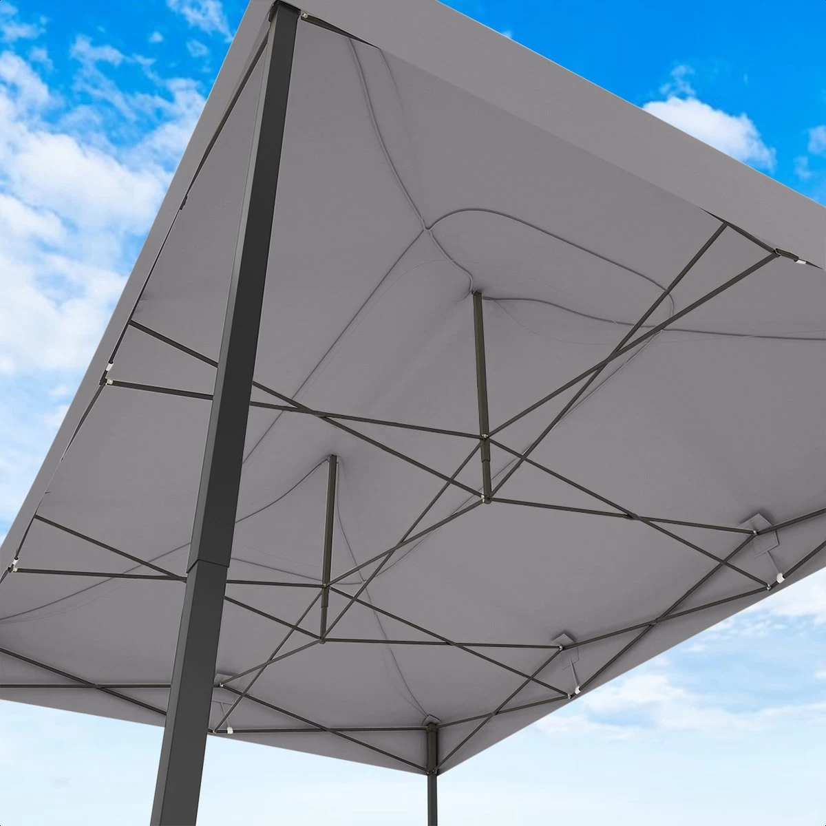 LifeGoods Partytent - 3x4.5 M - Zijwanden - Easy Up - Opvouwbaar - Waterdicht - Draagtas Met Wieltjes - Donkergrijs - Afbeelding 8