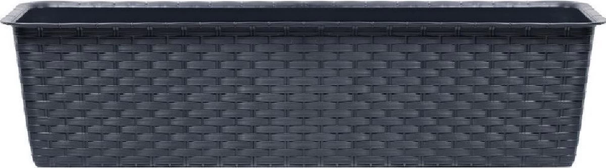 Merkloos 4x Ratolla Rotan Plantenbak/bloembak Antraciet 6.3 Liter - Tuin Decoraties - Afbeelding 2
