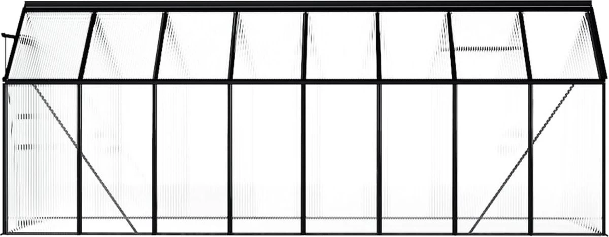 VidaXL Broeikas 1,33 M² Aluminium Antracietkleurig - Afbeelding 13