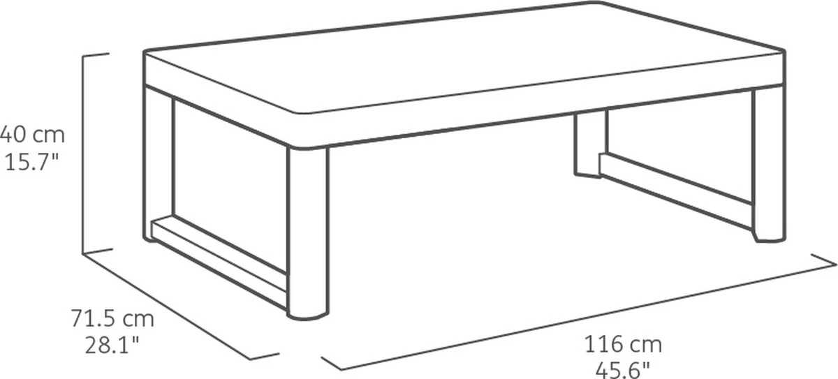 Allibert Lyon Tuintafel - 116x71,5x66/40 Cm - Grafiet - Afbeelding 7