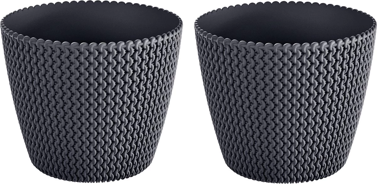 Prosperplast 1x Kunststof Splofy Bloempotten 30 Cm Antraciet - Bloempotten/plantenpotten Voor Binnen En Buiten - Afbeelding 3