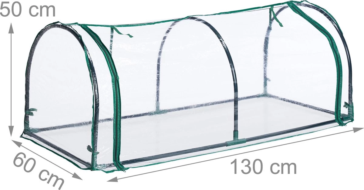 Relaxdays Kweekkas Tunnel Met Raam - Kleine Tuinkas - Ronde Broeikas - Kunststof Hobbykas - Afbeelding 6