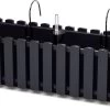 Prosperplast Fence-look Ophang Plantenbak/bloembak Kunststof 58 X 18 X 16 Cm Antraciet Grijs Met Handige Droogtemeter Voor Binnen/buiten