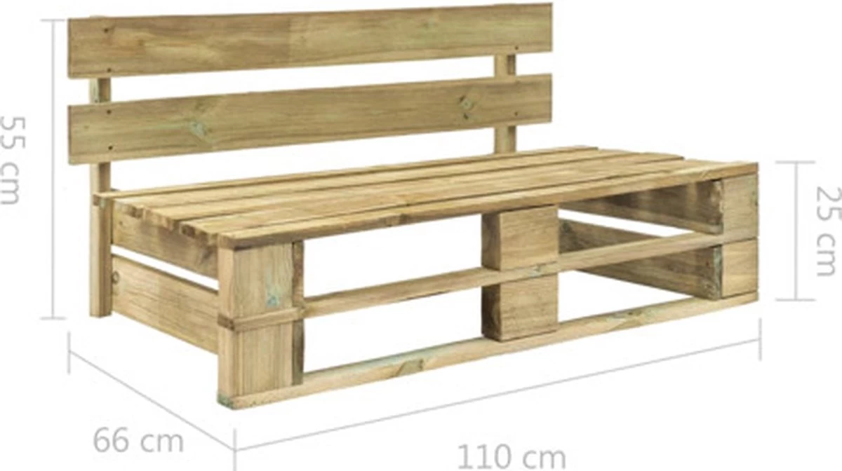 VidaXL Tuinbank Pallet Hout - Afbeelding 4