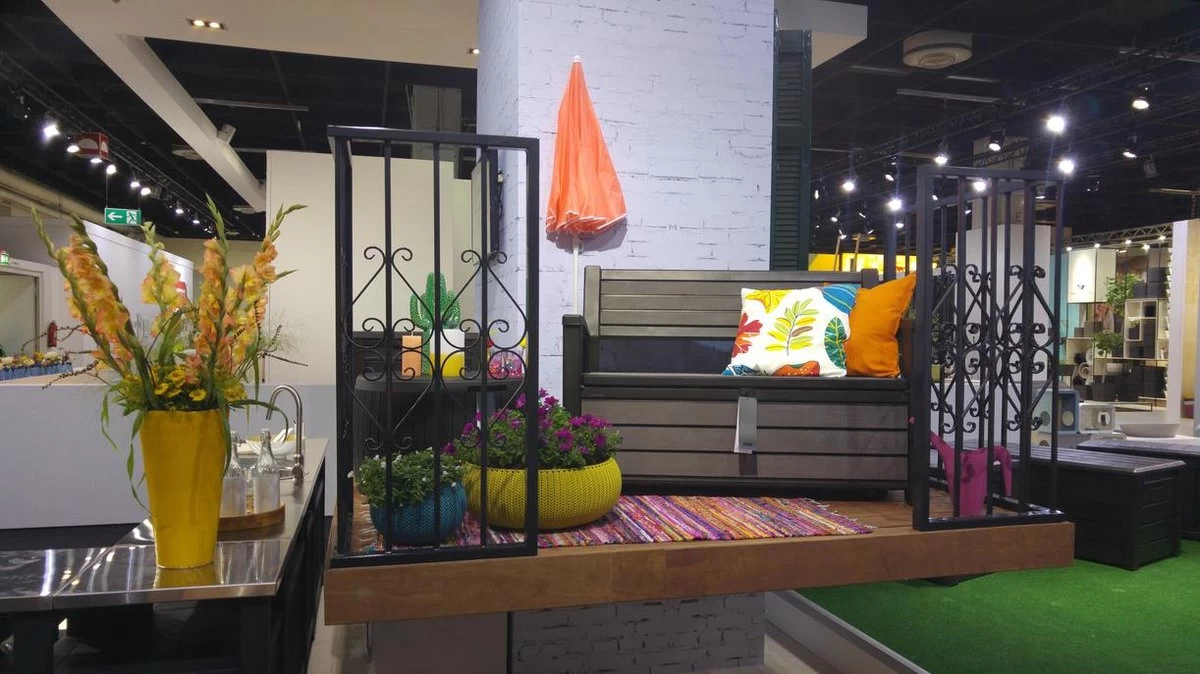 Keter - Hudson Bench Box - 2-zits Bank - Opbergbox - Hout Look & Feel - 227L - 138x63x89cm - Antraciet - Afbeelding 5