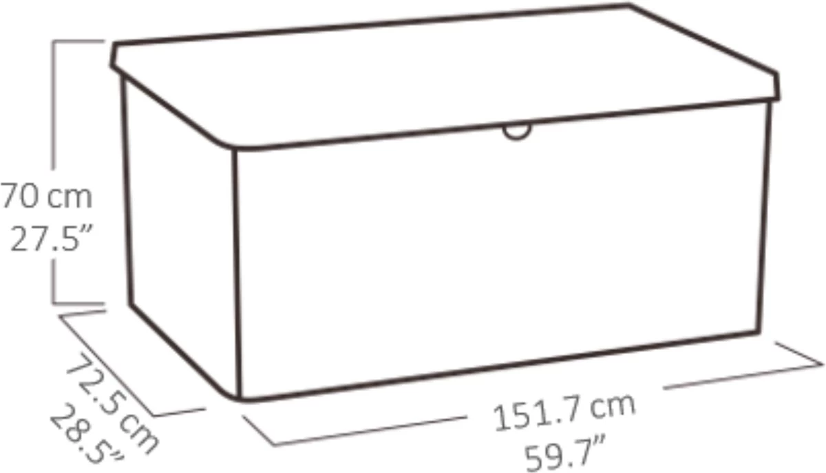 Keter Denali Opbergbox - 570L - 151,7x72,5x70cm - Grijs - Afbeelding 2