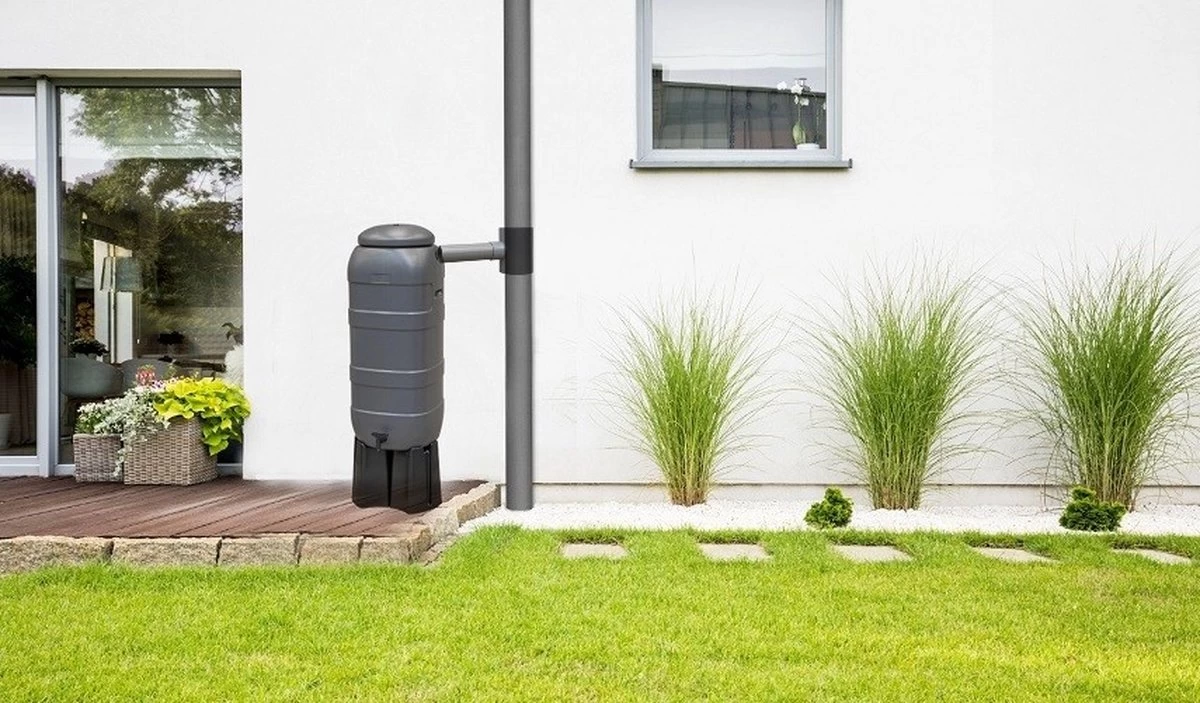 Regenton Rainsaver - Antraciet 100 L + Voet + Vulautomaat - Afbeelding 5