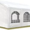 Hoogwaardige Partytent 3x6 M Van 240 G/m² PE Zeil Tuintent Feesttent Waterdicht In Wit