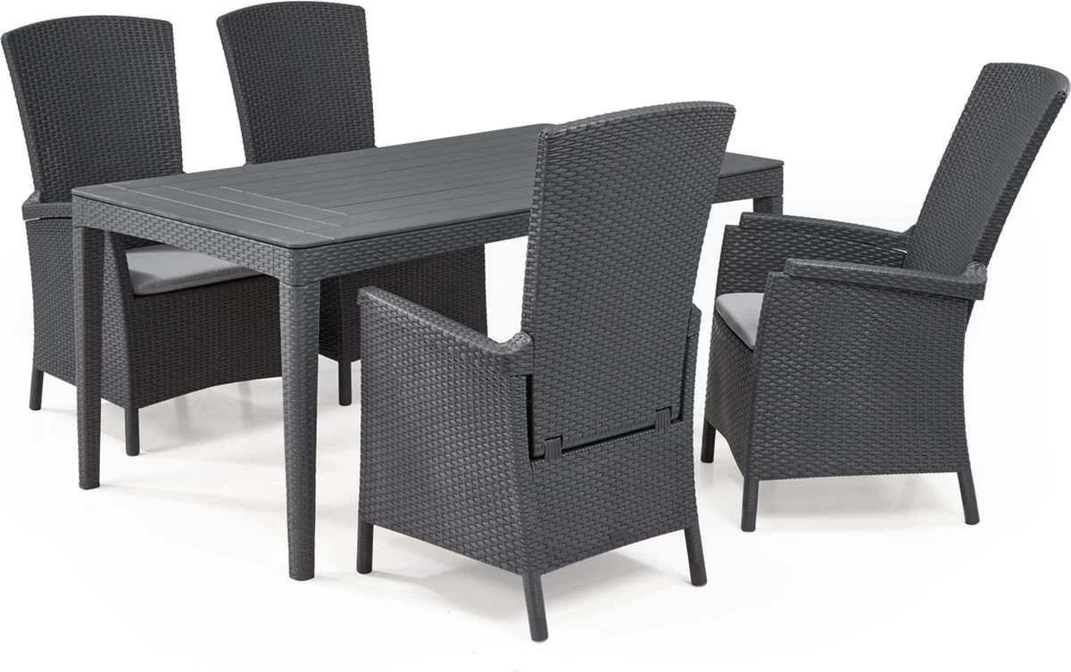 Allibert Vermont Verstelbare Tuinstoel - 64x68x107cm - Grafiet - Afbeelding 6