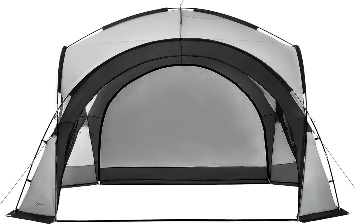 Pro-Tec Paviljoen Grästorp Met LED-verlichting 345x345x247 Cm Donkergrijs - Afbeelding 7