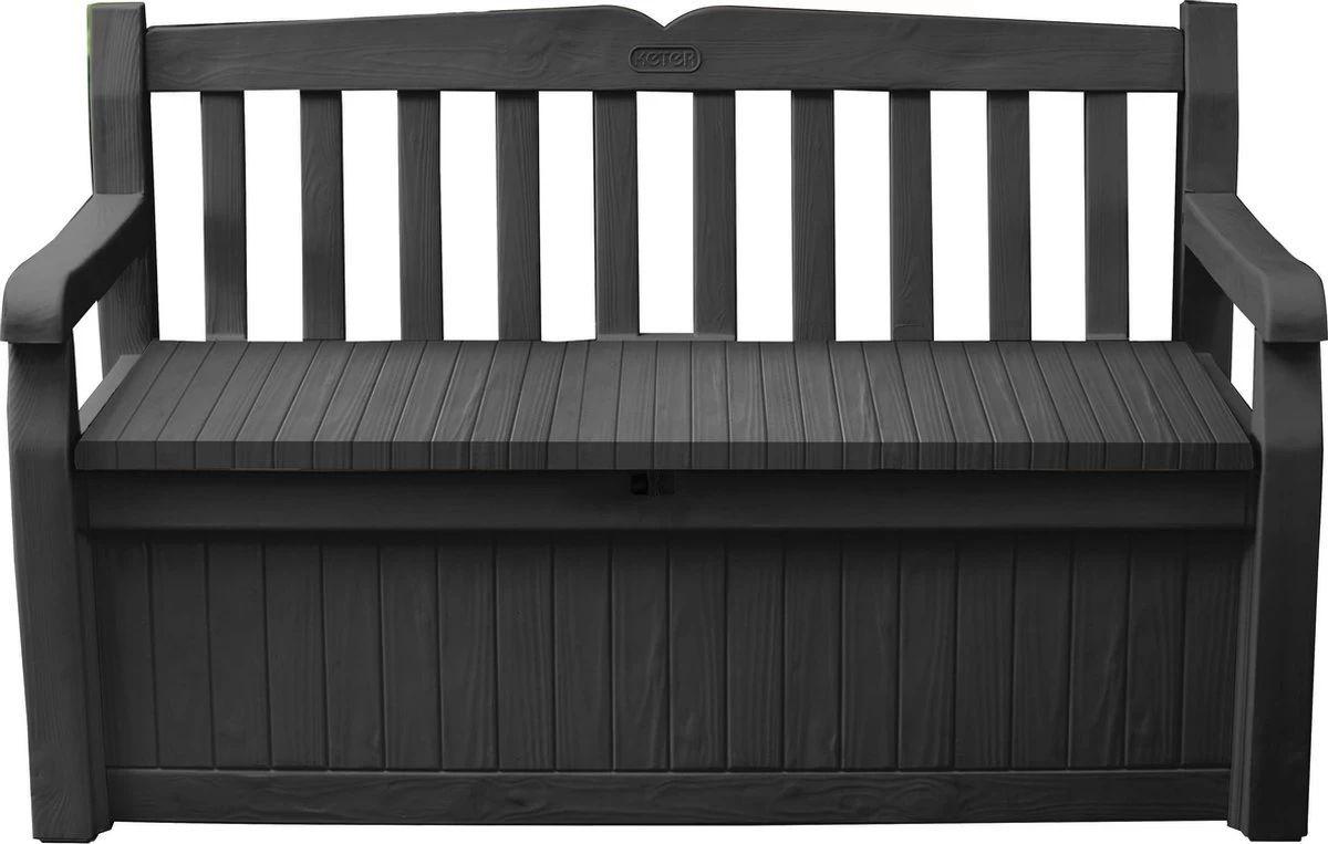 Keter Eden Garden Bench Opbergbank - 265L - 140x60x84cm - Zwart/Grijs - Afbeelding 6