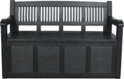 Merkloos Opbergbank Van Kunststof | 130 X 60 Cm | Antraciet