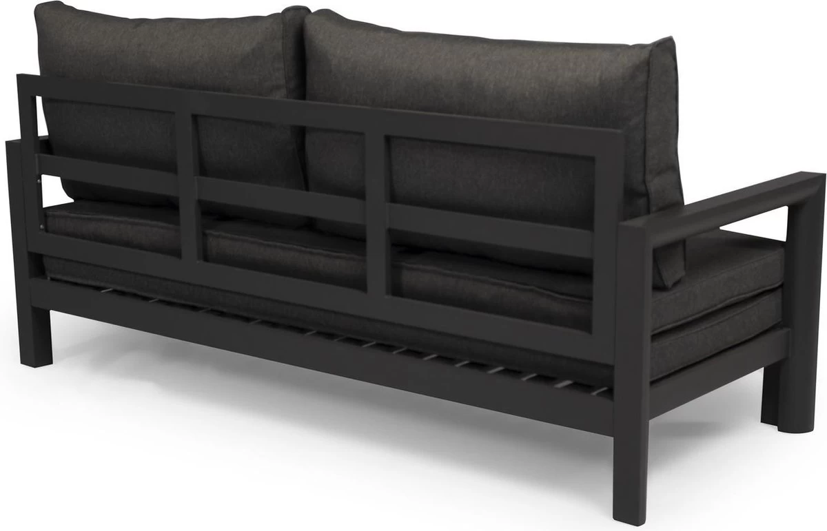 Merkloos Loungebed | Daybed | Uitschuifbare Tuinbank | 185 Cm | Zwart | Hoogwaardige Kwaliteit | Loungebank - Afbeelding 2